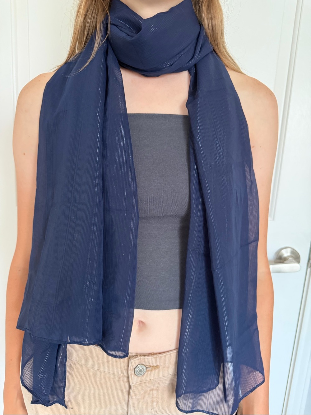 Navy Sheer Shimmer Scarf 💙
